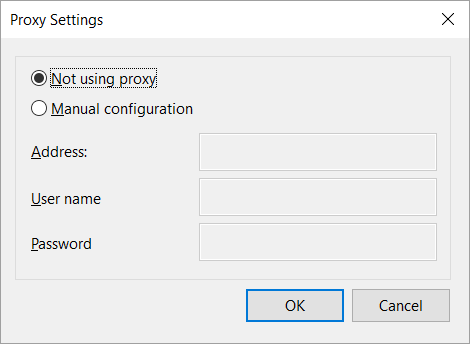 Proxy settings
