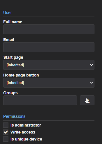 Window to create an OpenID user