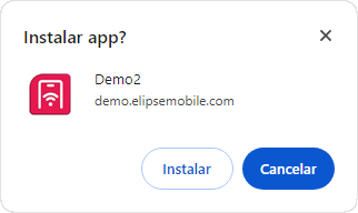Opção Instalar app